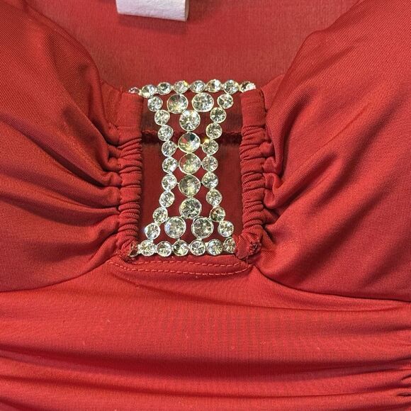 Body Central Women's‎ Red Strapless Ruched Bodycon Evening Party Dress Size M # - Picture 7 of 13